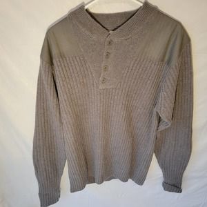 NWT LL Bean Wool Commando Henley Sweater-Mens L